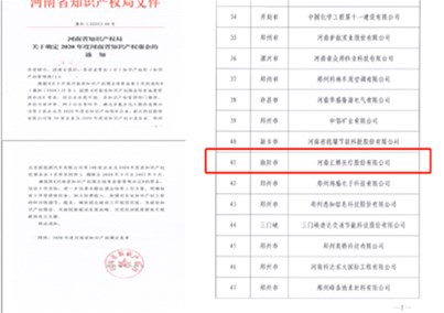 人生就是博-尊龙凯时医疗荣获“2020年河南省知识产权优势企业”称号
